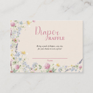 Wildflower Diaper Raffle Enclosure Card Begleitkarte
