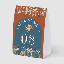 Wildflower Dusty Blue Wedding Table Number Tischaufsteller