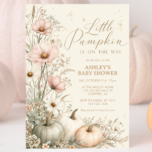 Wildflower Eine Kleine Kürbis-Baby-Party Einladung