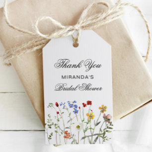 Wildflower Elegant Danke Brautparty Geschenkanhänger