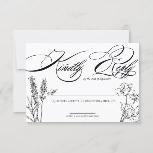 Wildflower-Elegante Hochzeits-RSVP-Karte RSVP Karte