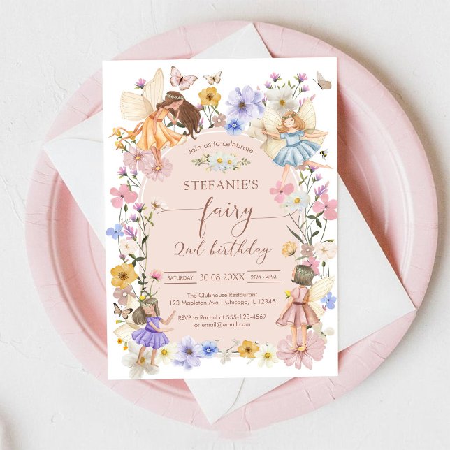 Wildflower Fairy First 1st Birthday Invitation Einladung (Von Creator hochgeladen)