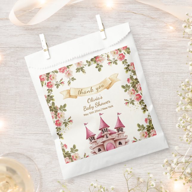 Wildflower Fairytale Castle Baby Shower Thank You Geschenktütchen (Ausgeschnitten)
