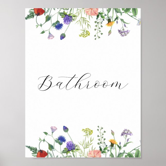 Wildflower Fields Bathroom Sign Poster (Vorne)