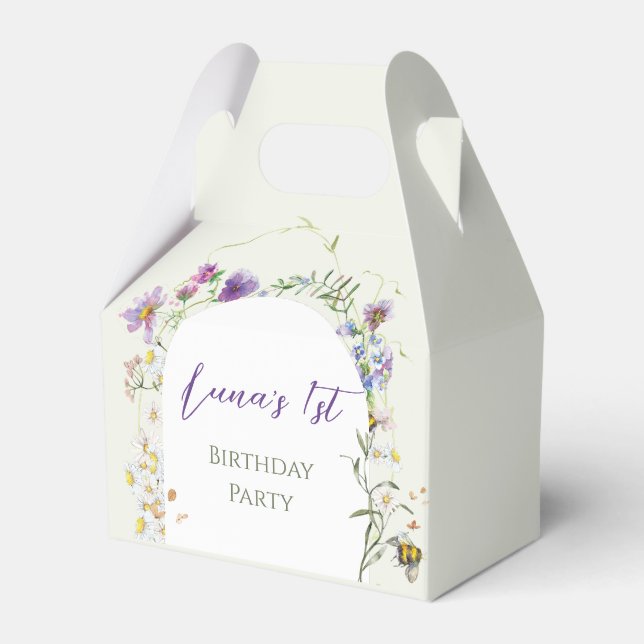 Wildflower First Birthday Geschenkschachtel (Vorderseite)