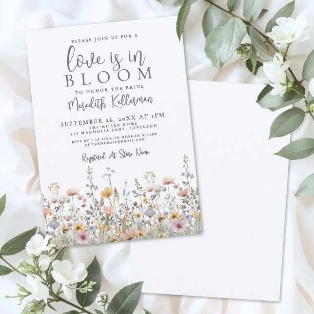Wildflower Floral Bridal Shower Einladung (Wildflower Floral Bridal Shower Invitation)