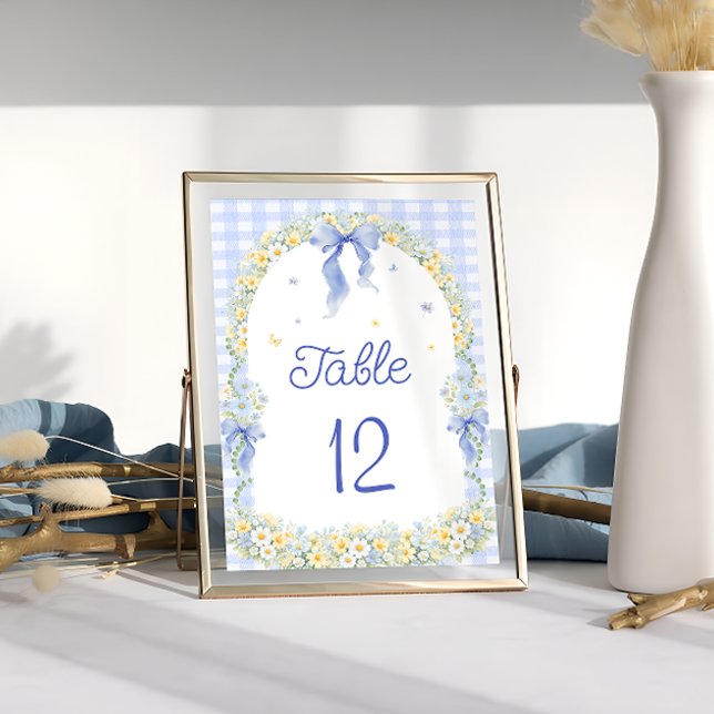 Wildflower Floral Gingham Table Number (Von Creator hochgeladen)
