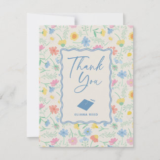 Wildflower Floral Graduate Thank You Card Dankeskarte