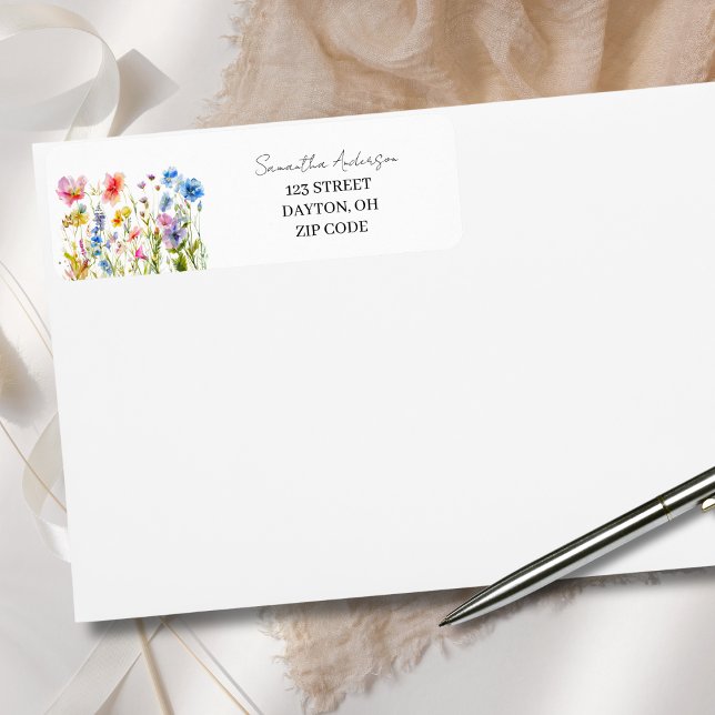 Wildflower Floral Personalized Return Address  (Von Creator hochgeladen)