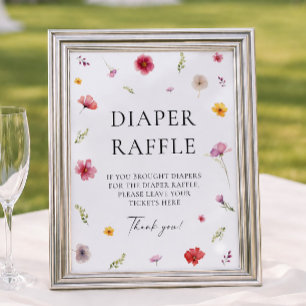 Wildflower-Frühlings-Baby-Shower-Windel-Raffle-Spi Poster