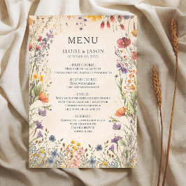  Wildflower Garden Chic Wedding Menu Menükarte