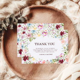 Wildflower Garden Floral Wedding Thank You Card Dankeskarte