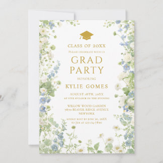 Wildflower Garden Graduation Party Invitation