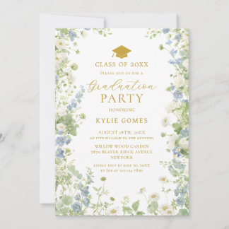Wildflower Garden Graduation Party Invitation