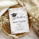 Wildflower Garden Graduation Party Invitation Einladung<br><div class="desc">Celebrate your achievement with this beautiful "Wildflower Garden" graduation party invitation. Featuring a lush border of watercolor pastel blossoms and a classic black graduation cap with a golden tassel. This elegant botanical design is perfect for a high school or college graduate who loves a soft, spring-inspired aesthetic. Easily personalize all...</div>