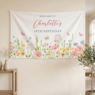 Wildflower-Garten-Geburtstagsfeier Banner