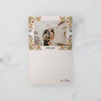 WildFlower-Garten Vintage-Hochzeit Dankeskarte