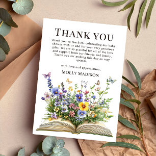 Wildflower-Geschichtenbuch-Baby-Shower-Dankeskarte Dankeskarte