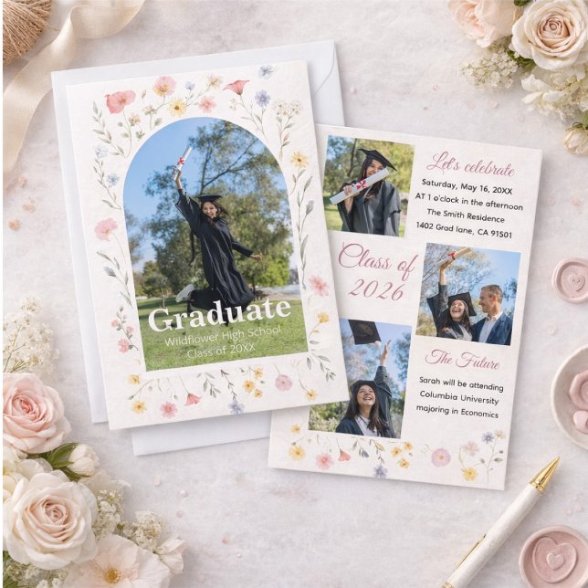 Wildflower graduation invitation einladung (Von Creator hochgeladen)