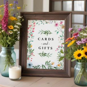 Wildflower-Hochzeit Braut-Shower-Karten Geschenke Poster