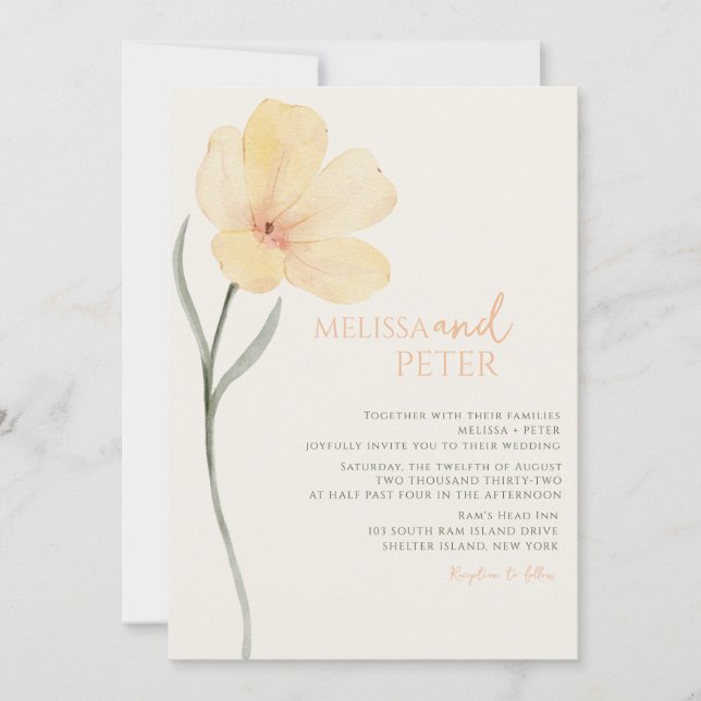 Wildflower-Hochzeit Einladung (Vorderseite)