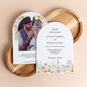 Wildflower-Hochzeit   QR-Code für Frühlingsgartenf Einladung