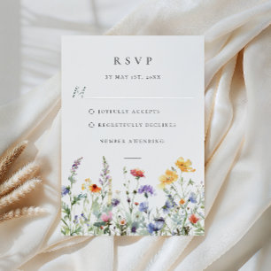 Wildflower-Hochzeits-Antwortkarte RSVP Karte
