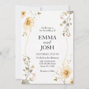 Wildflower-Hochzeitseinladung Vorlage Boho