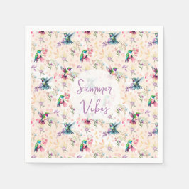 Wildflower & Hummingbird Summer Vibes  Serviette