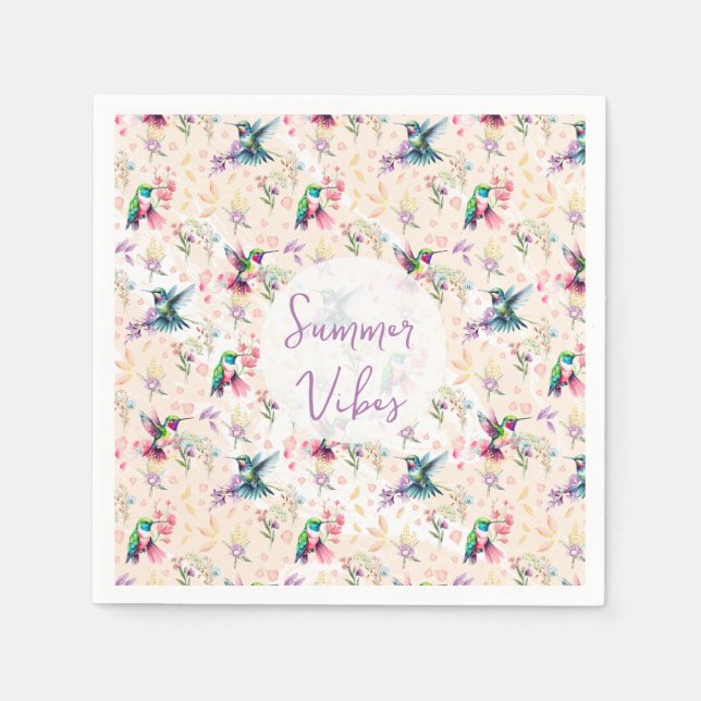 Wildflower & Hummingbird Summer Vibes  Serviette (Vorderseite)