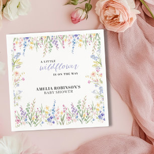 Wildflower Is On The Way Florale Babyparty Serviette
