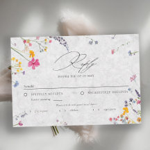 Wildflower Ivory Watercolor Elegant Wedding Meal