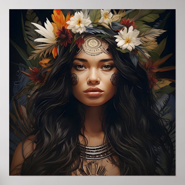 Wildflower-Krieger-Kunst Poster (Vorne)