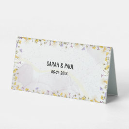 Wildflower Lavender and Yellow Floral Wedding Tischaufsteller