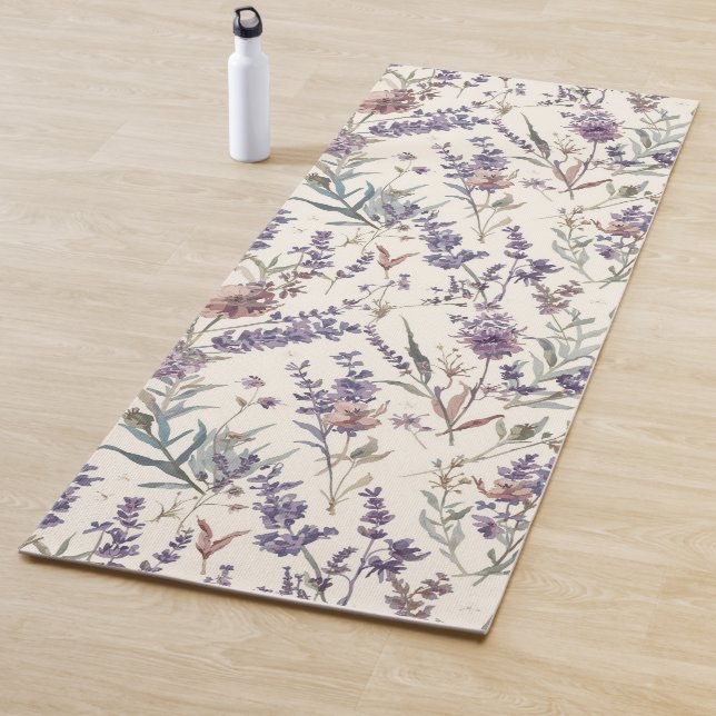 Wildflower Lavender Boho Botanical Floral Yogamatte (Beispiel)