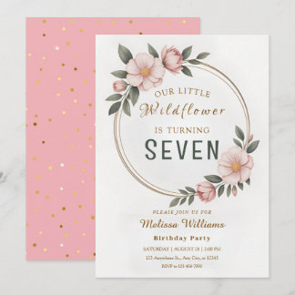 Wildflower Level 7 Birthday Einladung