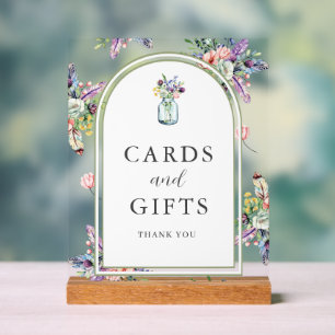 Wildflower-Mason-Glas-Hochzeitskarten und Geschenk Acrylschild