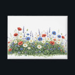 Wildflower meadow botanical garden flowers button<br><div class="desc">Natural wildflower meadow with delicate botanical blossoms. A colorful mix of meadow flowers and daisies creates a lively spring nature scene inspired by blooming fields.</div>