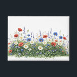 Wildflower meadow botanical garden flowers button<br><div class="desc">Natural wildflower meadow with delicate botanical blossoms. A colorful mix of meadow flowers and daisies creates a lively spring nature scene inspired by blooming fields.</div>