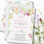 Wildflower Meadow Bridal Brunch with the Bride Einladung<br><div class="desc">Brunch with the Bride Wildflower Bridal Brunch invitation. This pretty watercolor wildflower design has whimsical hand lettering and elegant script with delicate meadow flowers in pink lilac orange blue and yellow. Feminine trendy template invite for your bridal shower. Please browse my store and the Wildflower Meadow collection for alternative styles...</div>