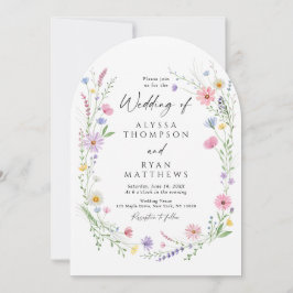 Wildflower Meadow Garden Wreath Wedding Einladung