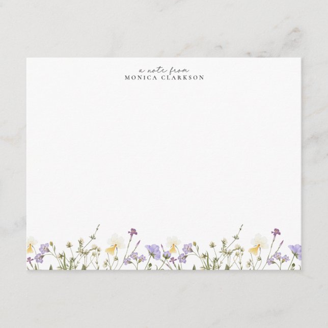Wildflower Meadow Note Card Einladung (Vorderseite)