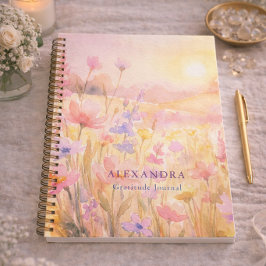 Wildflower Meadow  Personalized Gratitude Journal Notizbuch