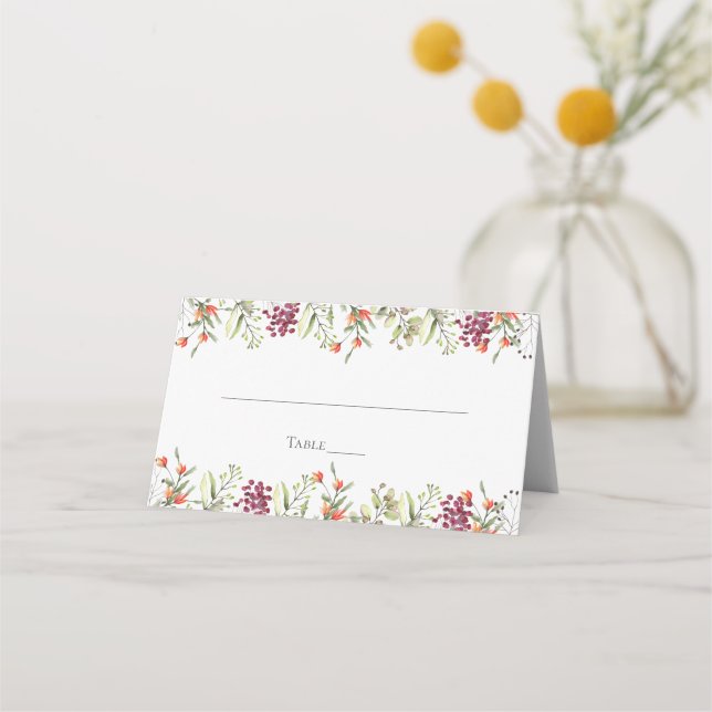 Wildflower Meadow Wedding Place Card Platzkarte (Vorderseite)