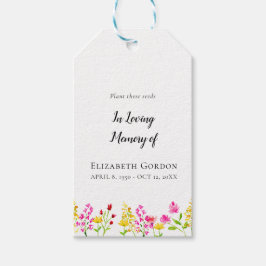 Wildflower Memorial Seed Packets Funeral Favor Geschenkanhänger