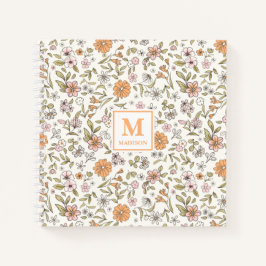 Wildflower Monogram Notebook Journal Notizbuch