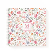 Wildflower-Monogramm-Notizbuch-Journal