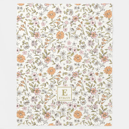 Wildflower Monogrammed Blanket Fleecedecke