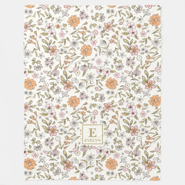 Wildflower Monogrammed Blanket Fleecedecke (Von Creator hochgeladen)