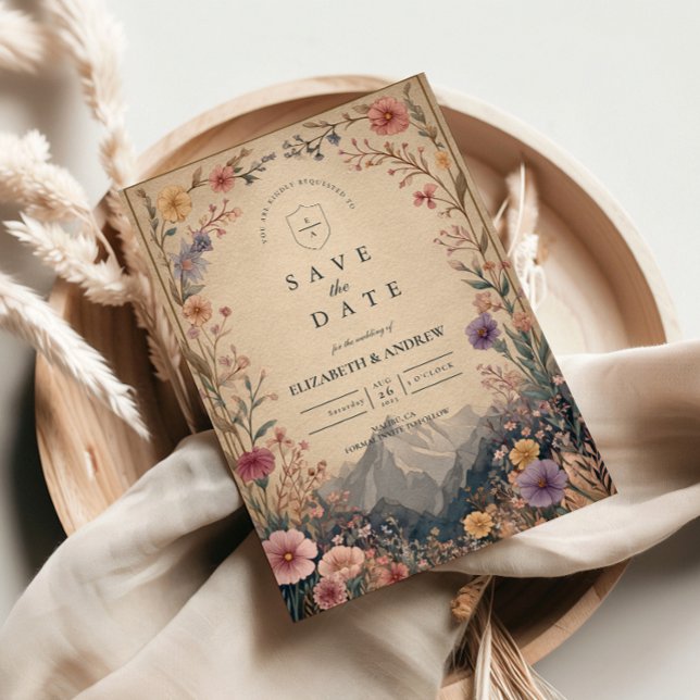 Wildflower Mountain Botanical Wedding Save The Date (Von Creator hochgeladen)